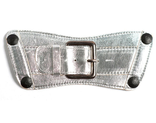 Silver Metallic Belt Top