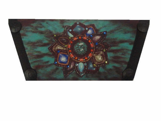 Silk Screen w/ Crystals "Emerald Burst"