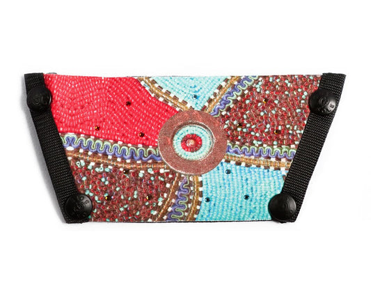 Silk Screen w/ Crystals "Turq Circ"
