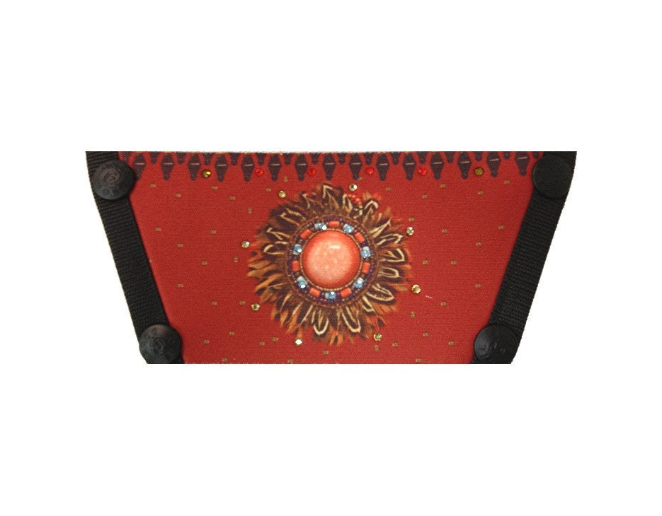 Silk Screen w/ Crystals "Ruby Burst"