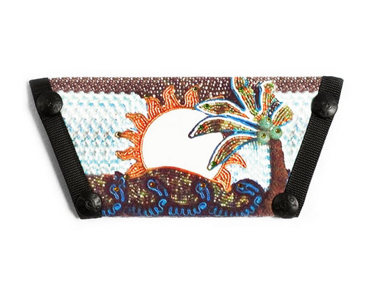 Silk Screen w/ Crystals "Palm Sunrise"
