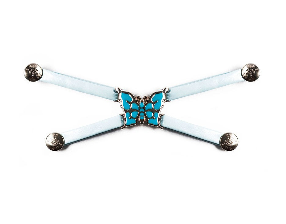 Blue Butterfly/White Strap