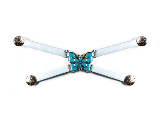 Blue Butterfly/White Strap