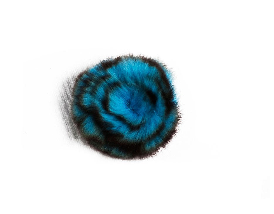 Embellishment "Turquoise/Black Faux Fur" Pin