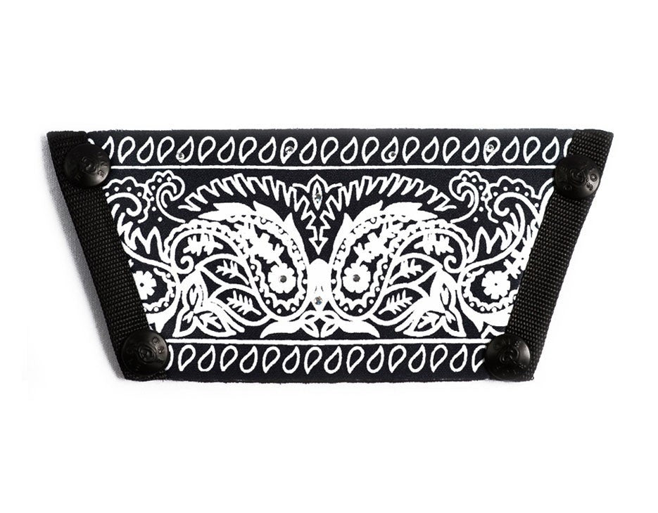 Silk Screen w/ Crystals "Black Bandana"