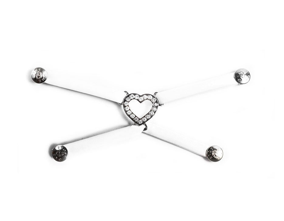 Heart Rhinestones/ White  - Strappies