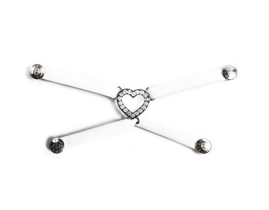 Heart Rhinestones/ White  - Strappies